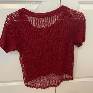 Lace open-back top